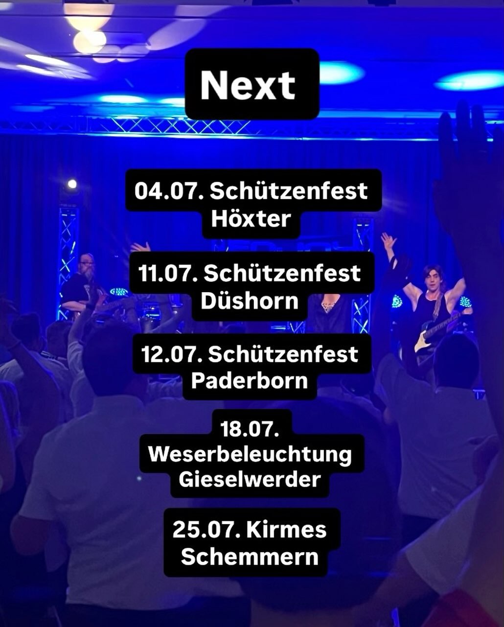 Next Gigs Juli… wir sehen uns! #enjoyband #partyband #coverband #band #party